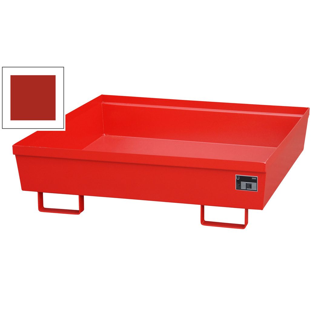 Ineinander stapelbare Auffangwanne - Stahl - 280 l Volumen - Breite 1.200 mm - feuerrot
