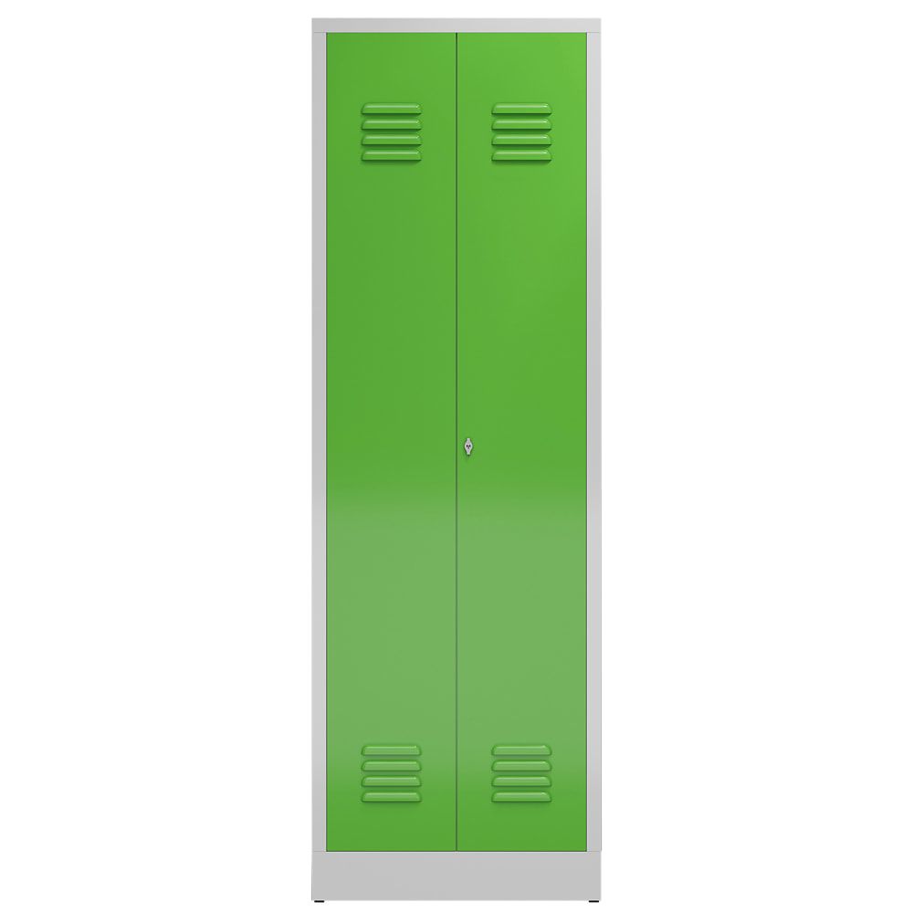 Mehrzweckschrank, Garderobenschrank, 2 Abteile, 6 Fächer, 1.800 x 590 x 500 mm (HxBxT), Drehriegel, Stahl, Korpus: lichtgrau, Front: anthrazitgrau