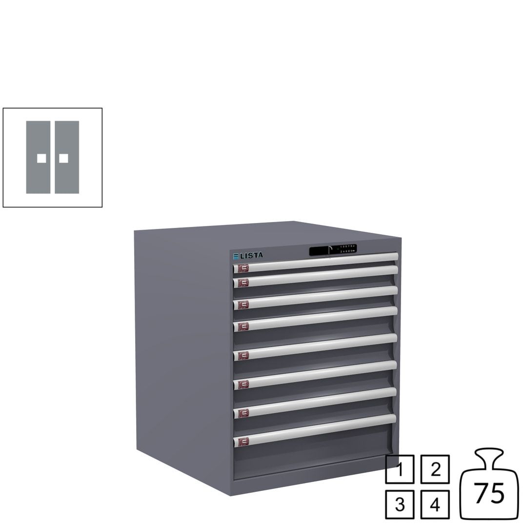 Lista Schubladenschrank - 14.408.010 - 850x717x725 mm (HxBxT) - 8 Schubladen - 75 kg - Key Lock - lichtblau (RAL 5012)