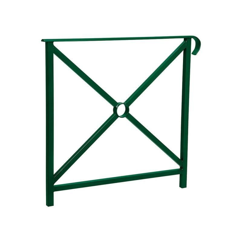 Geländer Kreuz und Kreis - 1.000 x 800 mm - flacher Handlauf - Farbe enzianblau - Außengeländer Systemgeländer