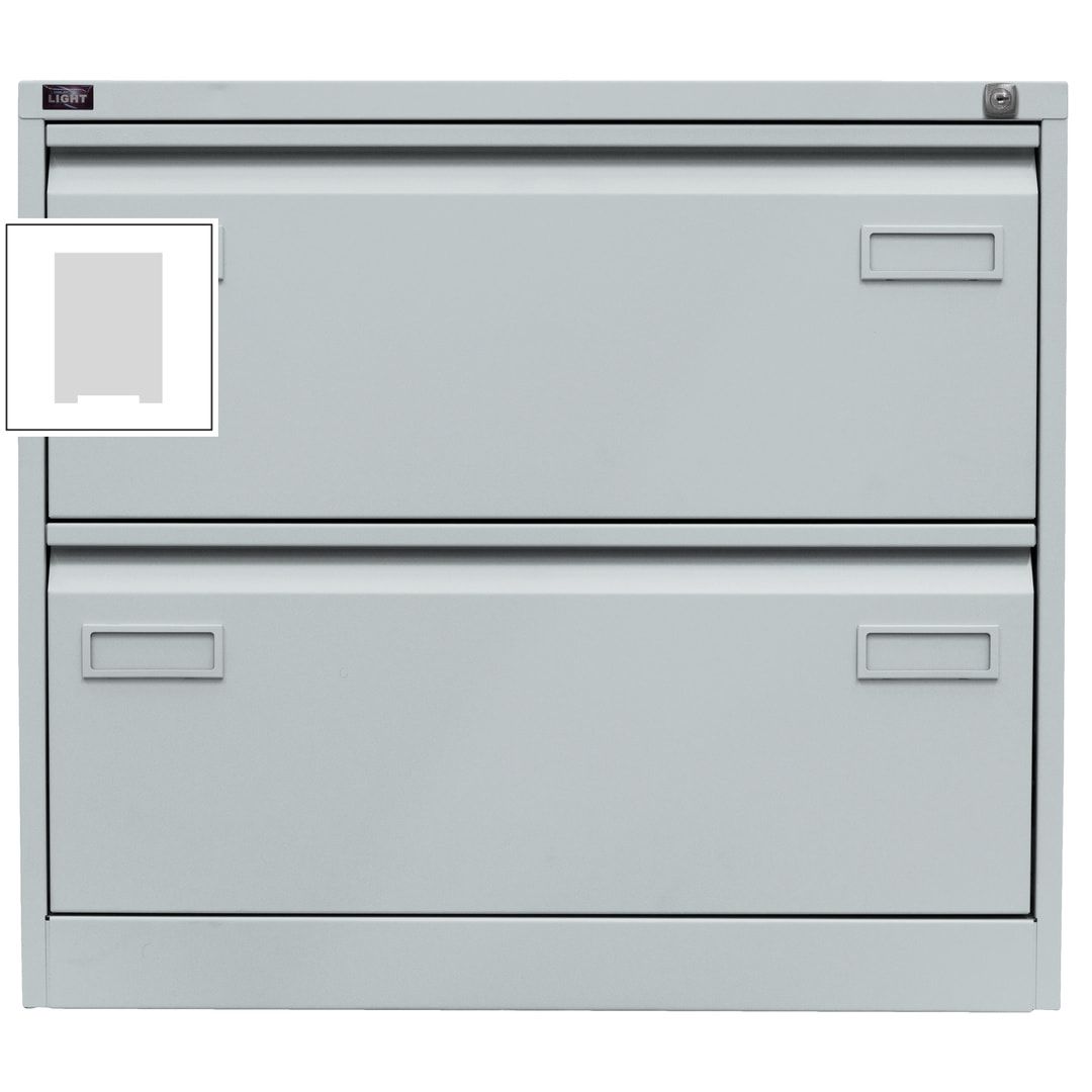 Bisley Light Hängeregistraturschrank - 2 Schubladen - doppelbahnig - Farbe blau