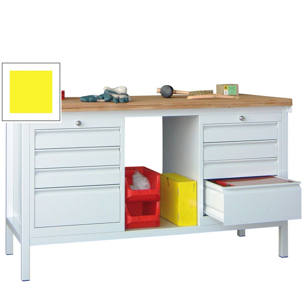 Werkbank - 2 Schubladenblöcke - 900 x 1.500 x 700 mm (HxBxT) - anthrazitgrau