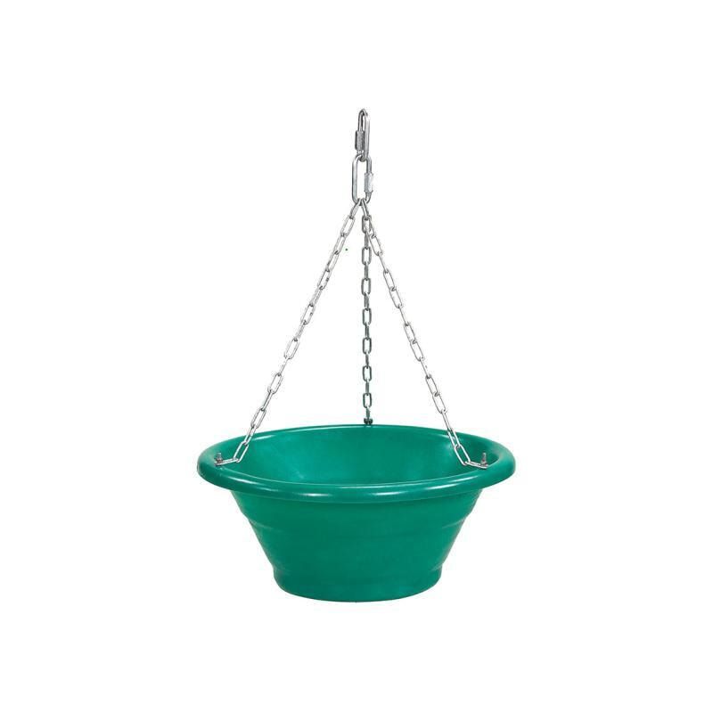 Pflanzgefäß, Pflanzschale, Träger, UV-beständig, frostbeständig, hitzebeständig, 230 mm hoch, mit Verbindungskette/Stab, Farbe Minzgrün