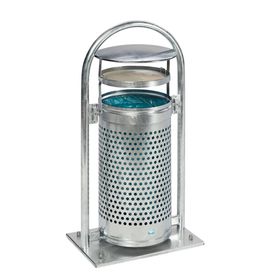 Abfallbehälter mit Ascher - 65 l - Farbe wählbar - für Außeneinsatz - 580x380x1280mm