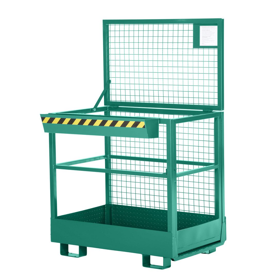 Arbeitsbühne für Stapler und Frontlader - Arbeitskorb - Montagebühne - 2 Personen - Tragkraft 300 kg - 1.910 x 1.200 x 800 mm (HxBxT) - anthrazitgrau