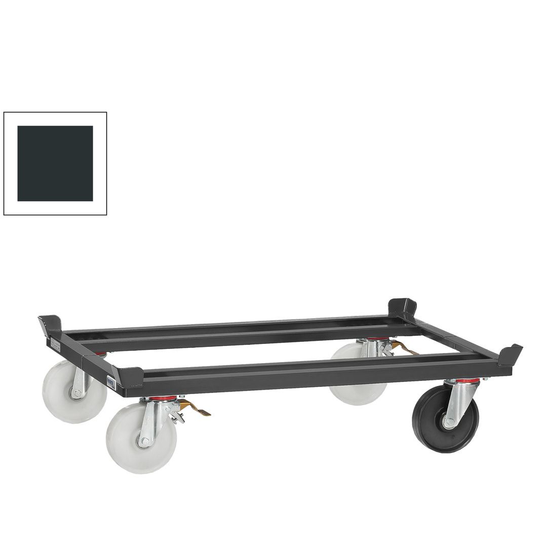 Fetra Palettenfahrgestell für Routenzüge - 1 ESD Rolle - Tragkraft 1.050 kg - 327 x 1.055 x 1.255 mm (HxBxT) - Polyamid Rollen - anthrazitgrau