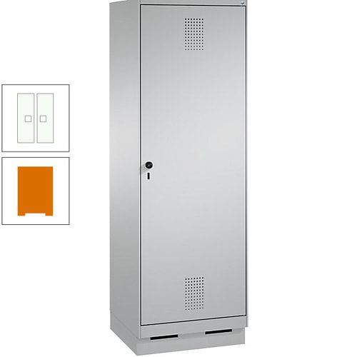 Doppel-Spind, Garderobenschrank, 1 Tür für 2 Abteile a 300 mm, Korpus anthrazitgrau, Türen anthrazitgrau, 1.800 x 600 x 500 mm (HxBxT)