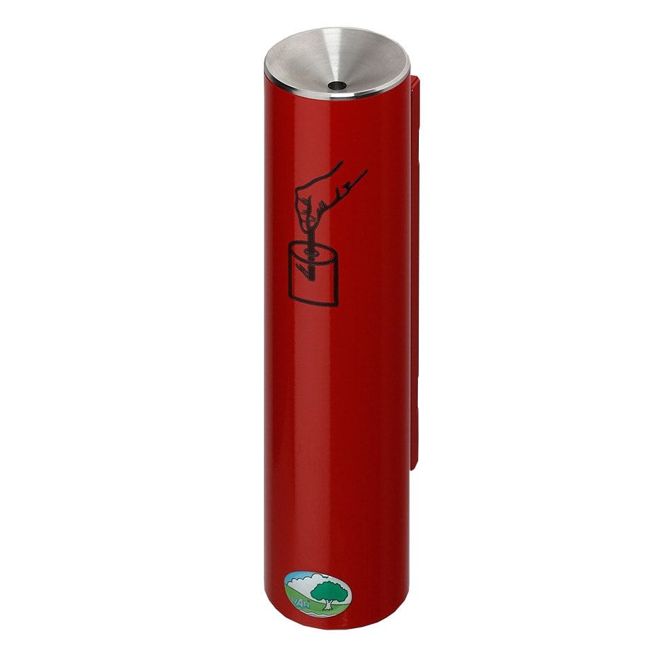 Sicherheitsascher zur Wand- oder Rohrbefestigung - Volumen 0,6 l - 300 x 70 x 100 mm (HxBxT) - Edelstahl