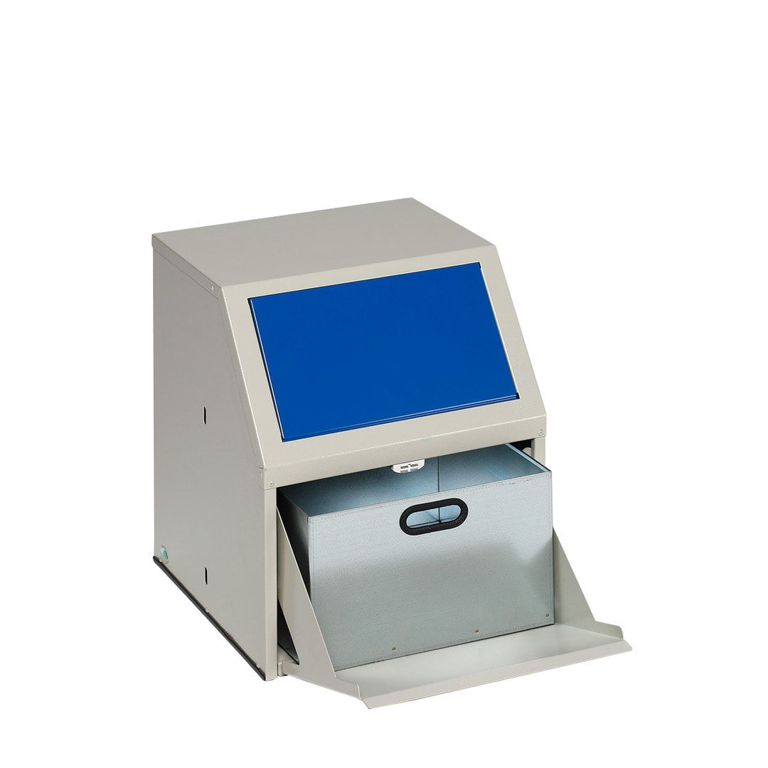 Wertstoffsammelgerät - fahrbar - 39 l - 800 x 400 x 400 mm (H x B x T) - Korpus kieselgrau - Einwurfklappe anthrazit - Abfallbehälter