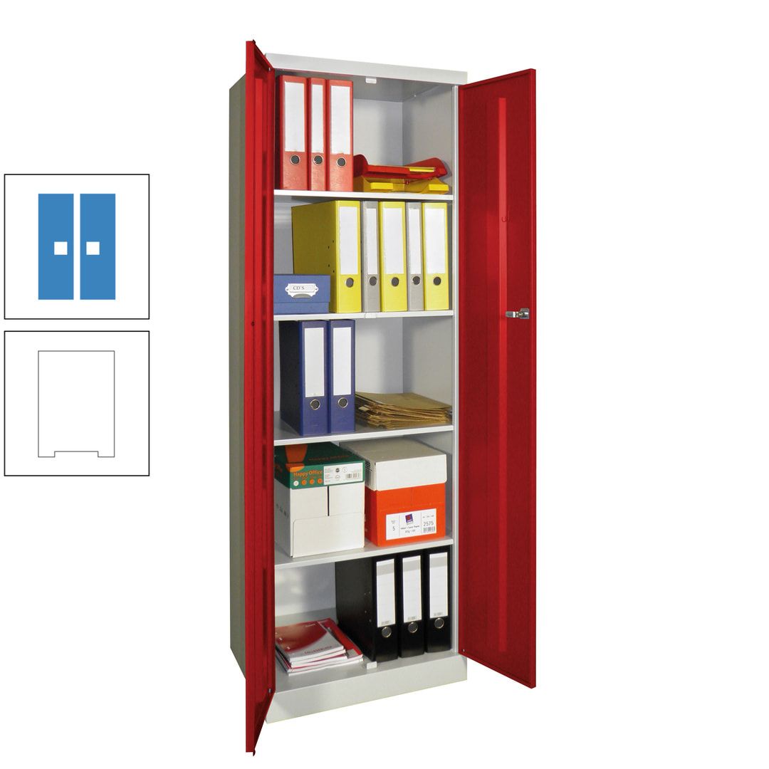 Aktenschrank - Sockel - 4 Böden - 1.800x600x500 mm (HxBxT) - Zylinderschloss - anthrazitgrau