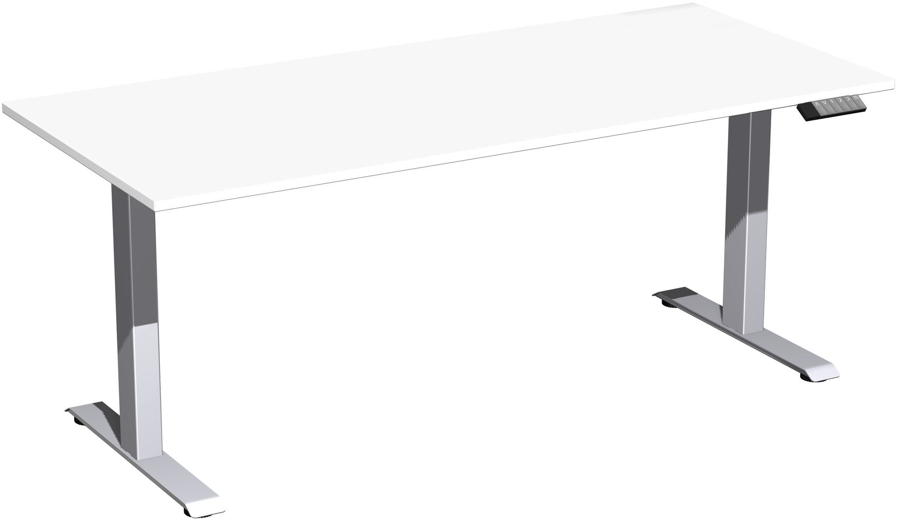 Schreibtisch, Elevate Basic, elektronisch höhenverstellbar, 730 - 1.230 x 1.200 x 800 mm (HxBxT), Gestell anthrazit, Dekor Ahorn