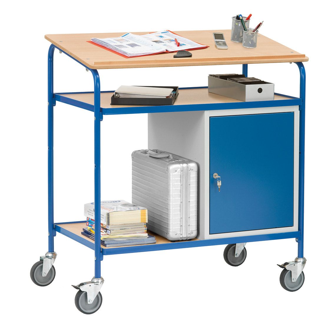 Fetra - Rollpult - Tragkraft 100 kg - (HxBxT) 1.195 x 1.000 x 600 mm - 2 Böden - Schrank