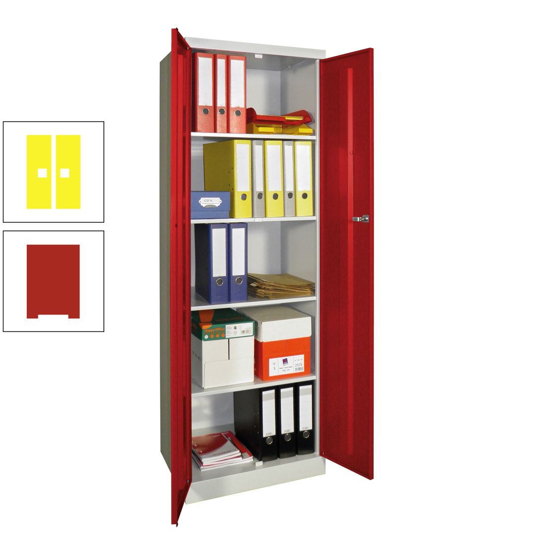Aktenschrank - Sockel - 4 Böden - 1.800x600x500 mm (HxBxT) - Zylinderschloss - anthrazitgrau