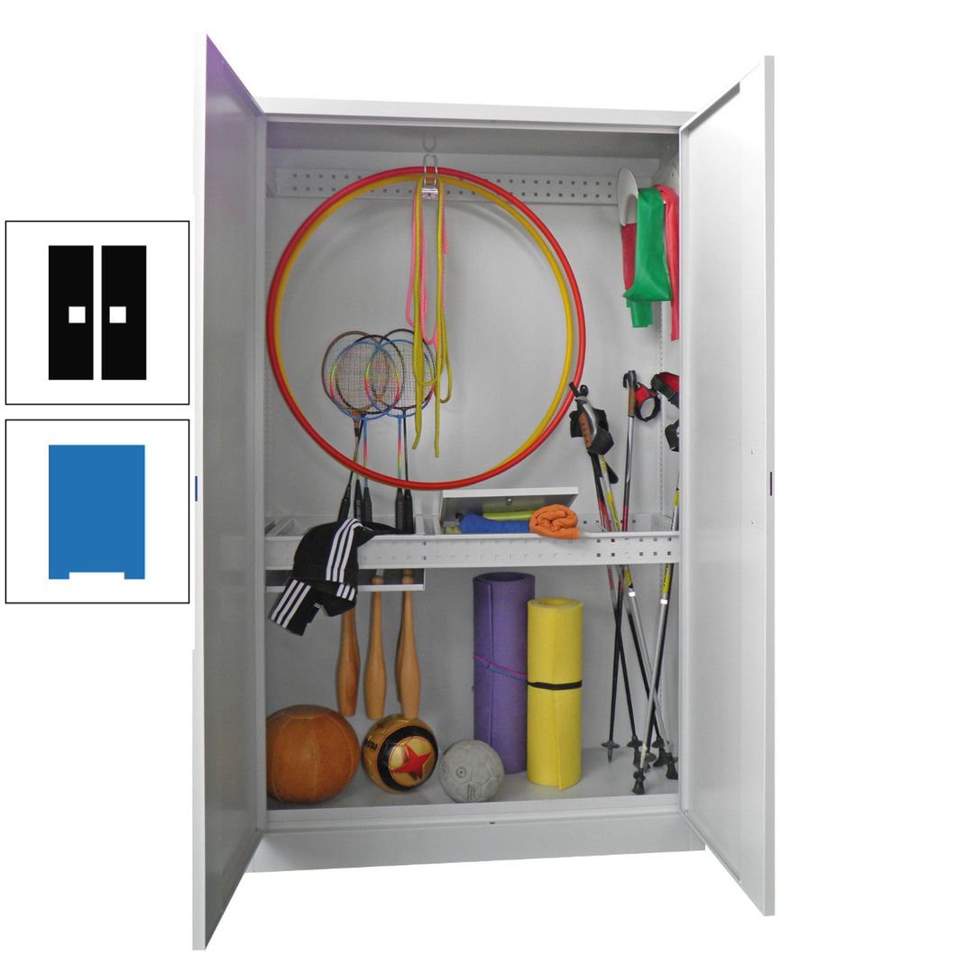 Sportschrank - Vollblechtüren - Variante 1 - 1.950x1.200x500 mm (HxBxT) - anthrazitgrau