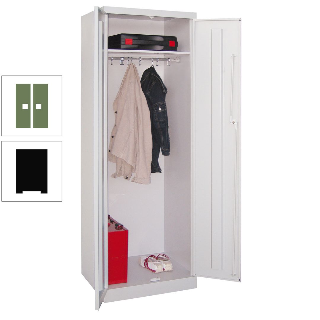 Garderobenschrank - 1 Fachboden - Kleiderstange - 1.800x600x500 mm (HxBxT) - Zylinderschloss - anthrazitgrau