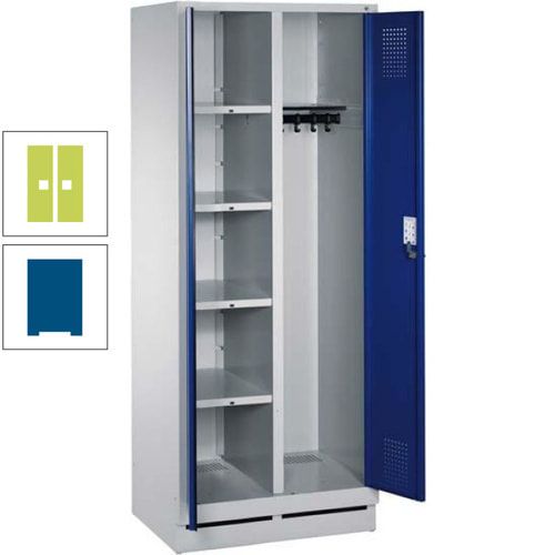 Mehrzweckschrank, Doppeltüren, Füße, 2 Abteile a 300 mm, Korpus anthrazitgrau, Tür anthrazitgrau, 1.800 x 600 x 500 mm (HxBxT)