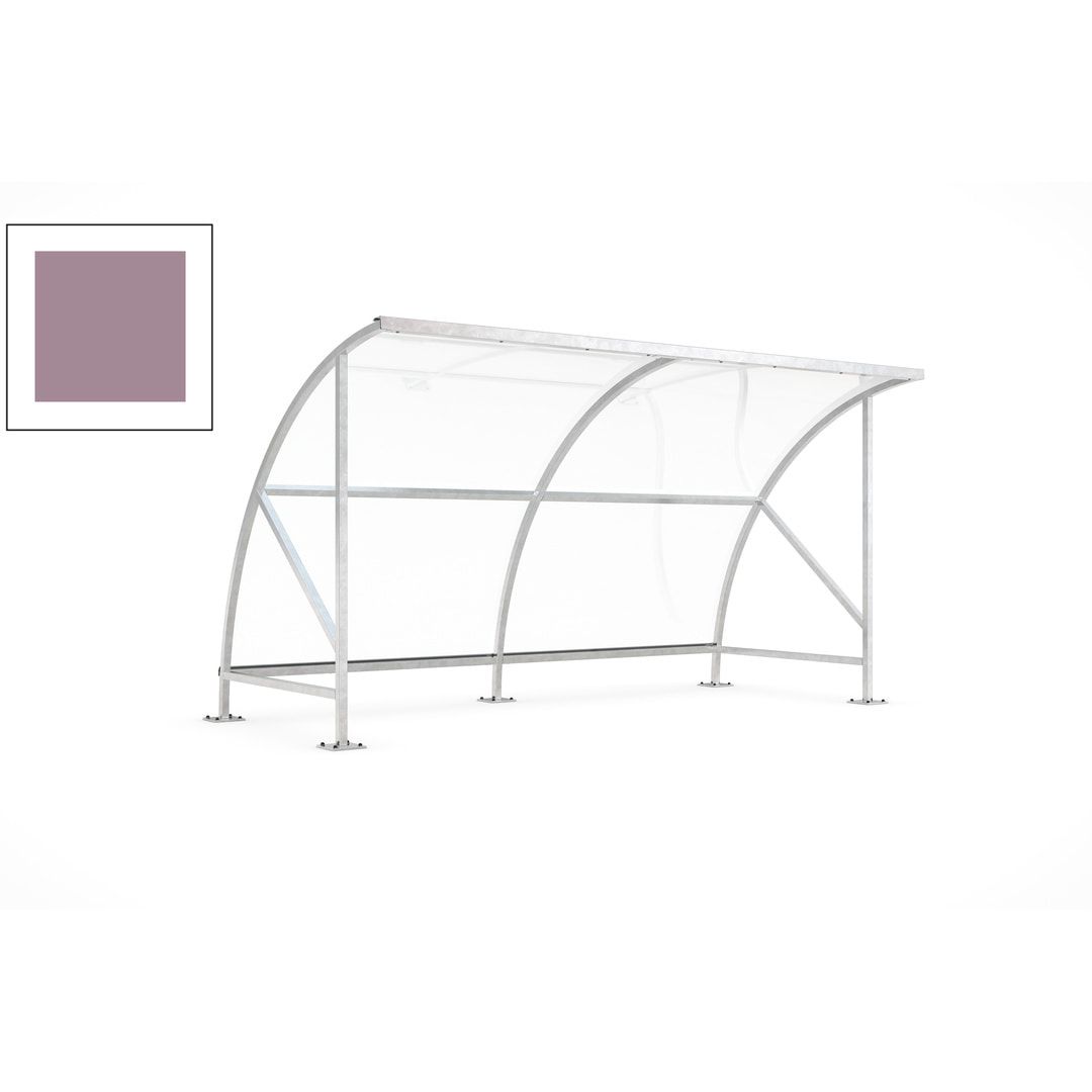 Fahrradunterstand - Fahrradgarage mit Bogendach - Stahl und Kunststoff - 2.290 x 4.130 x 2.100 mm (HxBxT) - Farbe Achatgrau