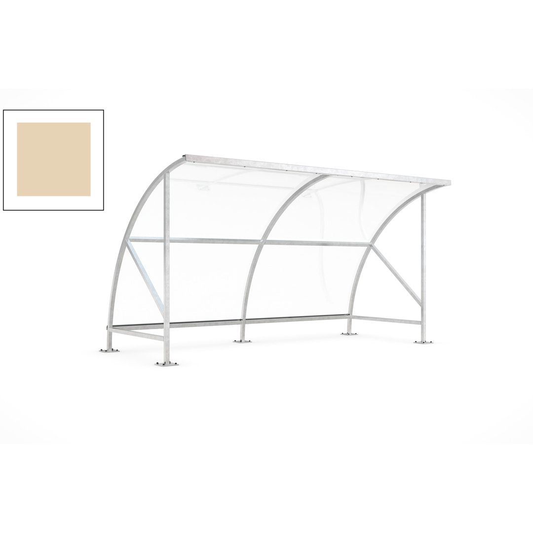 Fahrradunterstand - Fahrradgarage mit Bogendach - Stahl und Kunststoff - 2.290 x 4.130 x 2.100 mm (HxBxT) - Farbe Achatgrau