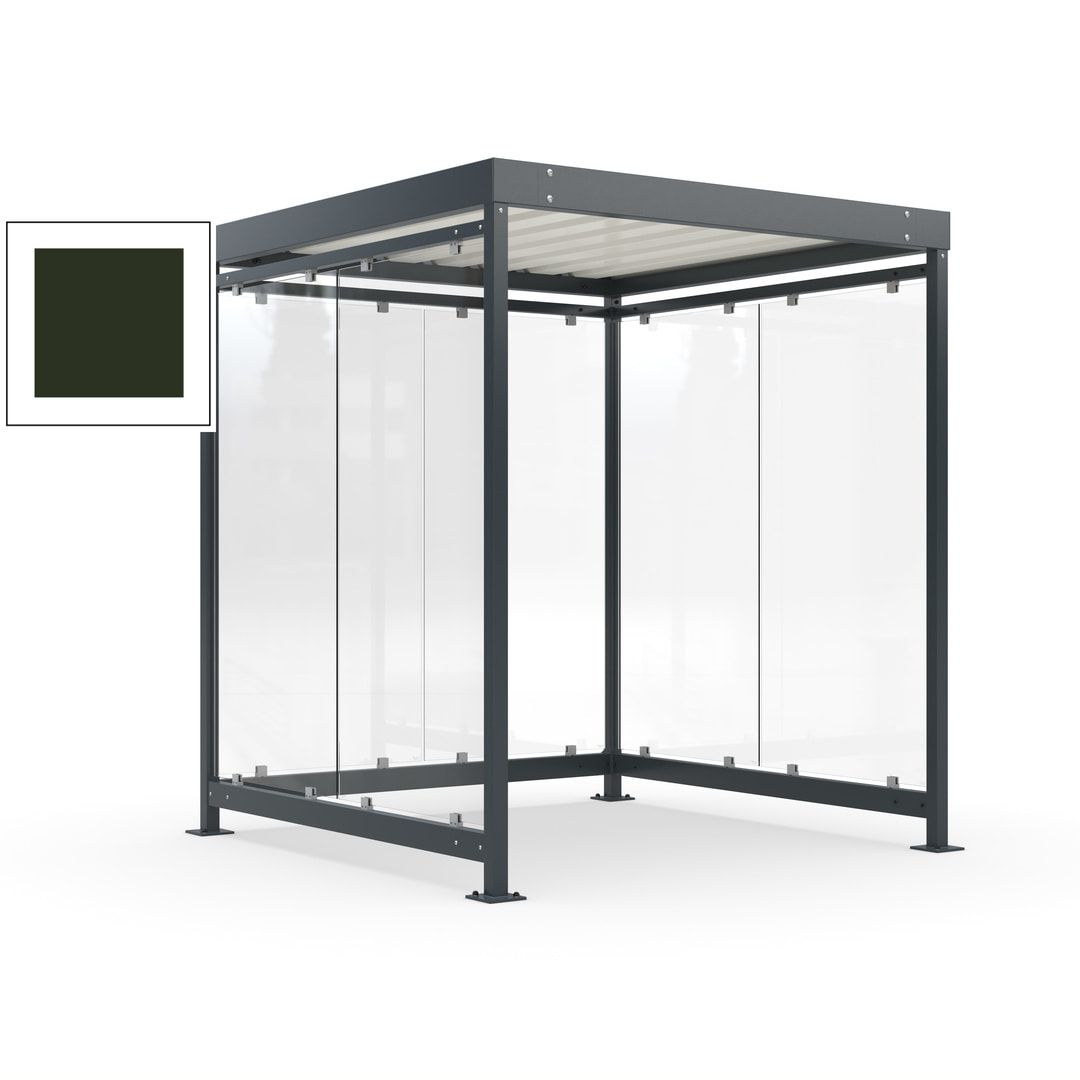 Raucherunterstand, Bushaltestelle, Bausatz, 6-7 Personen, 6 Wände, 2.510 x 2.165 x 2.165 mm (HxBxT), Achatgrau