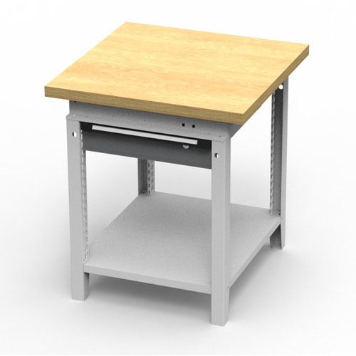 OTTOKIND Werkbank - Arbeitsplatte bündig - 850 x 605 x 750 mm (HxBxT) - Schublade - Ablageboden - lichtgrau