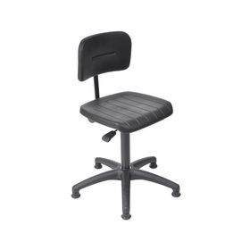 Arbeitsstuhl - Bürostuhl - höhenverstellbar - PU, schwarz - Rückenlehne klein - Kunststoff-Fußkreuz - Füße wählbar
