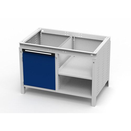 OTTOKIND Werkbank - bündige Arbeitsplatte - 850 x 1.150 x 750 mm (HxBxT) - Schrank - 2 Ablageböden - lichtgrau
