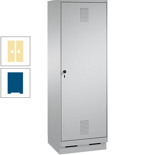 Doppel-Spind, Garderobenschrank, 1 Tür für 2 Abteile a 300 mm, Korpus anthrazitgrau, Türen anthrazitgrau, 1.800 x 600 x 500 mm (HxBxT)
