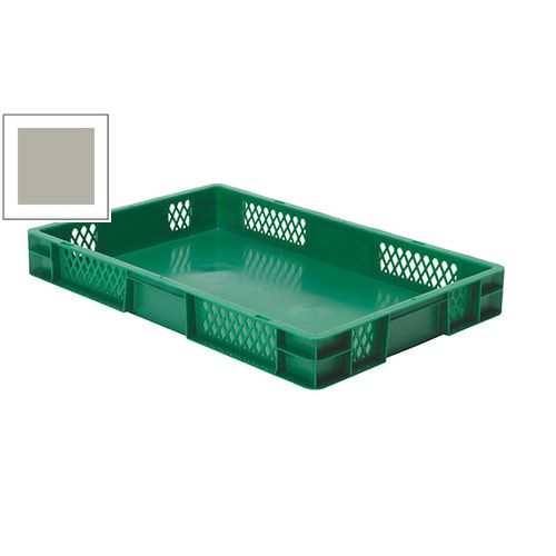 Eurobox - Eurokasten - Volumen 14,5 l - Boden geschlossen, Wände durchbrochen - 75 x 400 x 600 mm (HxBxT) - VE 2 Stk. - blau