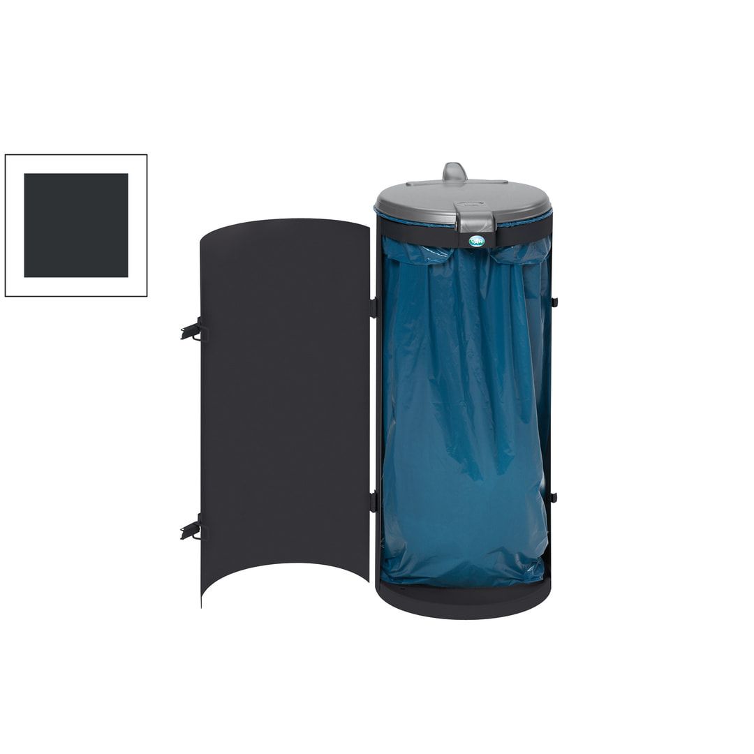 Abfallbehälter - verschließbare Tür (DxH) 450x900 mm - Inh. 120 l - Farbe enzianblau