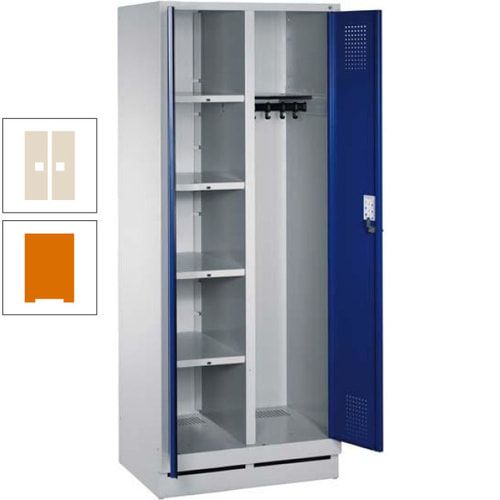 Mehrzweckschrank, Doppeltüren, Füße, 2 Abteile a 300 mm, Korpus anthrazitgrau, Tür anthrazitgrau, 1.800 x 600 x 500 mm (HxBxT)