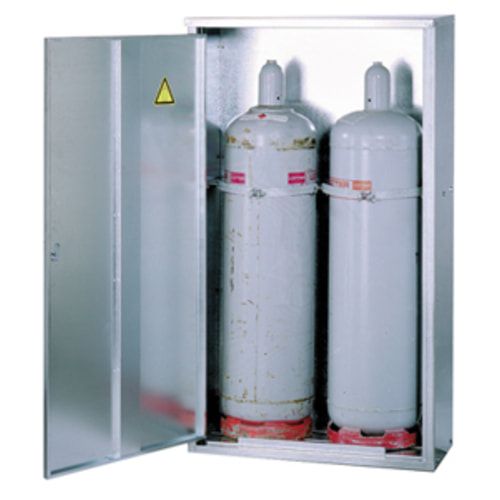 Gasflaschenschrank, Flaschenschrank, für 1 x 11 kg Propangas, Flüssiggas, mit Rückwand und Bodenrost, Abschließbar, 750 x 460 x 400 mm (HxBxT)