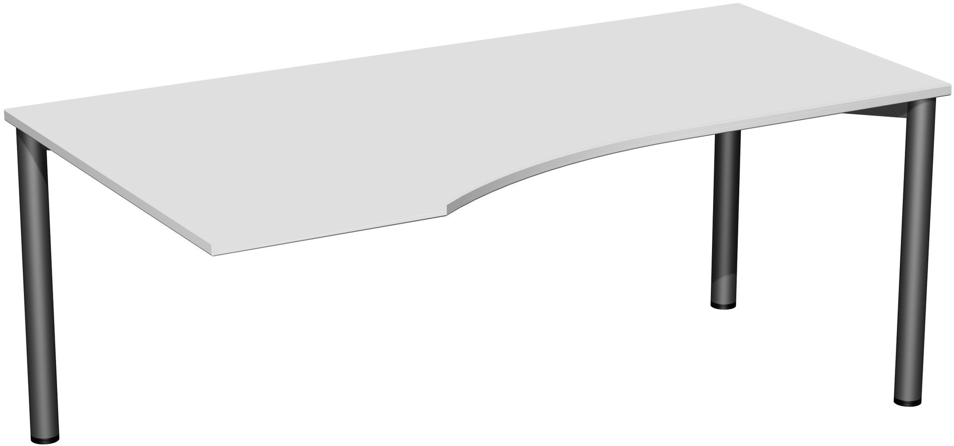 Eckschreibtisch - Ecke links - 4-Fuß Flex - 720 x 1.600 x 1.000 mm (HxBxT) - Gestell anthrazit - Ahorn