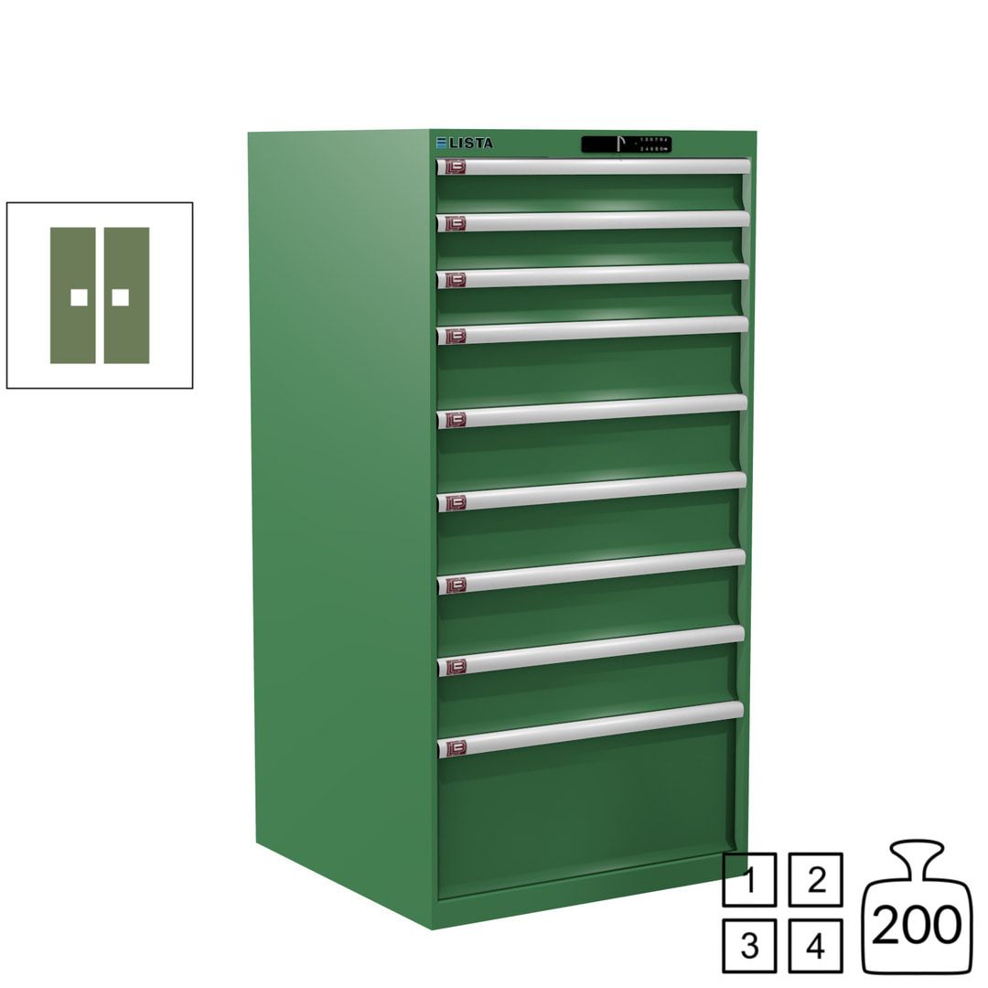 Lista Schubladenschrank - 13.106.010 - 1.450x717x725 mm (HxBxT) - 9 Schubladen - 200 kg - Key Lock - lichtblau (RAL 5012)