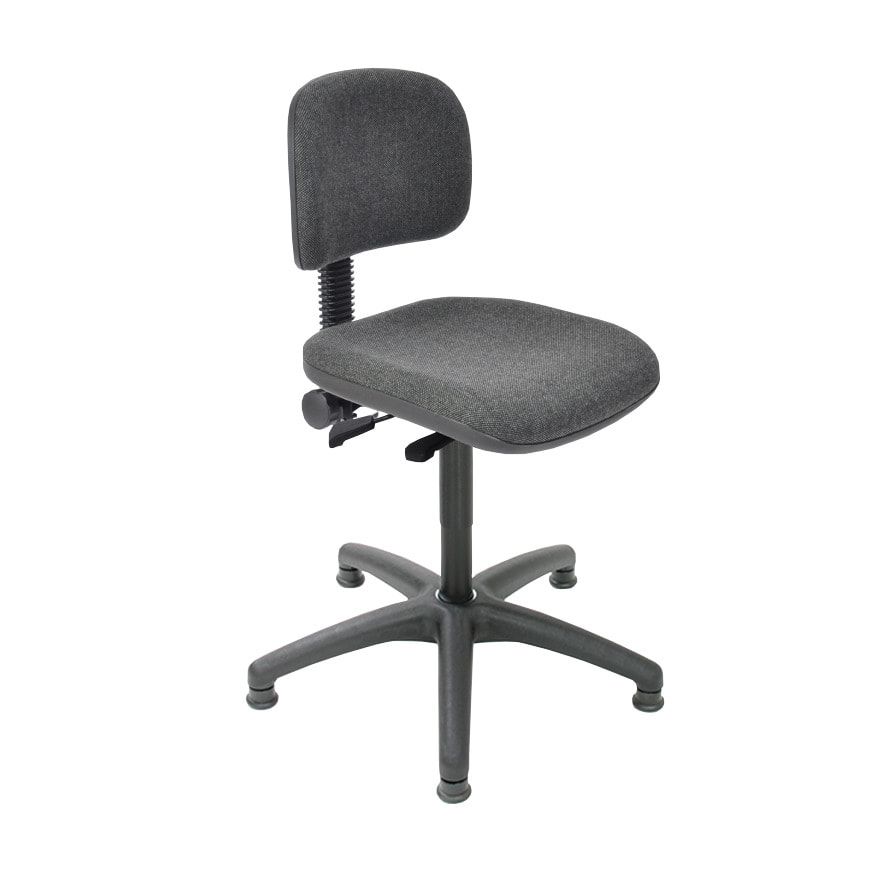 Bürostuhl - Asynchronmechanik - Sitzhöhe 435-625 mm - PU, schwarz - Rückenlehne klein - Kunststoff Fußkreuz mit Gleitern