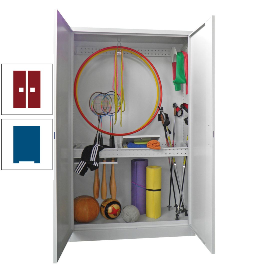 Sportschrank - Vollblechtüren - Variante 1 - 1.950x1.200x500 mm (HxBxT) - anthrazitgrau