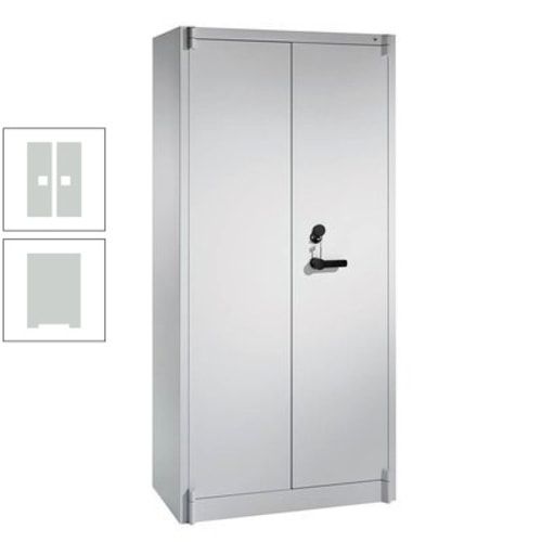 Feuergeschützter Aktenschrank, Klasse A1, 3 Fachböden und Schließfach einflügelig, Farbe schwarzgrau, 1.950 x 930 x 500 mm (HxBxT)