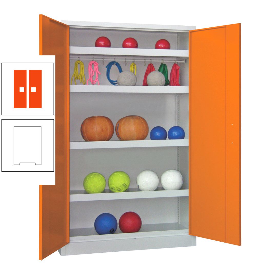Ballschrank - Vollblechtüren - 4 Böden - 1 Hakenleiste - 1.950x1.200x500 mm (HxBxT) - anthrazitgrau