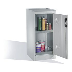 C+P Umweltschrank mit 2 Wannenböden je 10 l Volumen, für wassergefährdende Stoffe, 1.000 x 500 x 500 mm (HxBxT), Korpus lichtgrau, Front wählbar