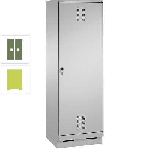 Doppel-Spind, Garderobenschrank, 1 Tür für 2 Abteile a 300 mm, Korpus anthrazitgrau, Türen anthrazitgrau, 1.800 x 600 x 500 mm (HxBxT)