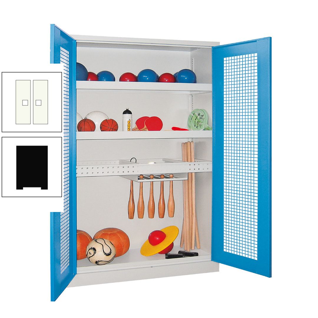 Sportschrank - Vollblechtüren - Variante 2 - 1.950x1.200x500 mm (HxBxT) - anthrazitgrau