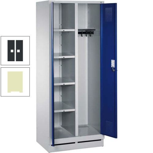 Mehrzweckschrank, Doppeltüren, Füße, 2 Abteile a 300 mm, Korpus anthrazitgrau, Tür anthrazitgrau, 1.800 x 600 x 500 mm (HxBxT)