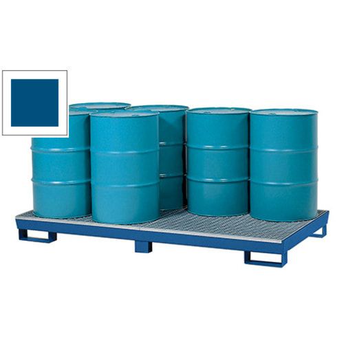 Auffangwanne - 340 l - Traglast 850 kg - Gitterrost - Staplerschuhe - 255 x 2.460 x 1.210 mm (HxBxT) - enzianblau