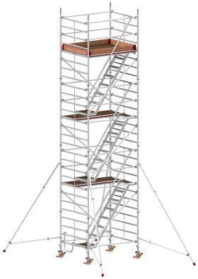 Treppen-Fahrgerüst mit Ausleger und großer Arbeitsbühne - Höhe wählbar - 2.950 x 1.500 mm (BxT) - Hymer