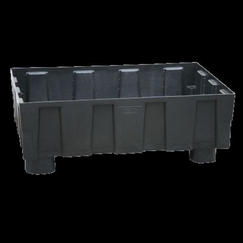 PE-Auffangwanne mit Sockelfüßen - 224 l - 600 kg - 430 x 1.205 x 805 mm - schwarz - Gitterrost