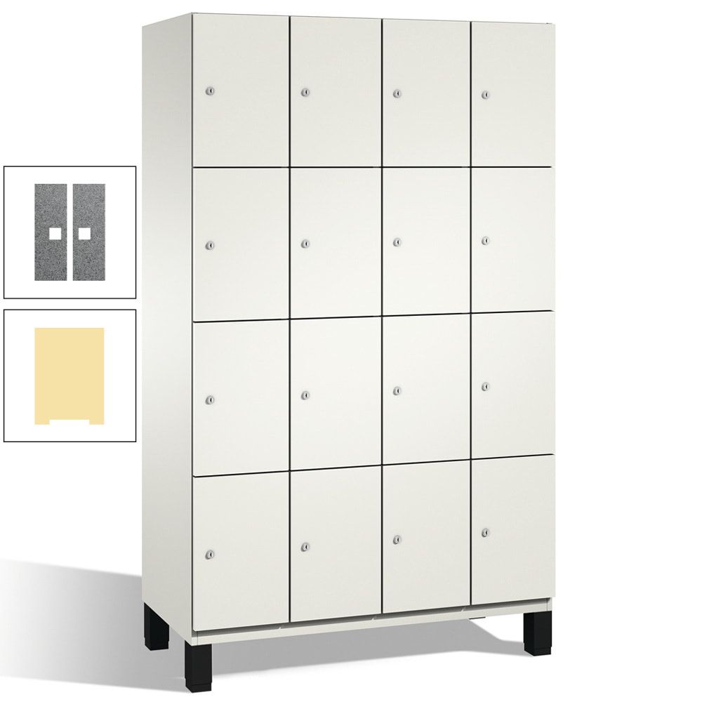 Fächerschrank, Stahlschrank, 16 Fächer, Türöffnungsbegrenzer, mit Füßen, Korpus lichtgrau, Tür anthrazitgrau, 1.980 x 1.200 x 525 mm (HxBxT)