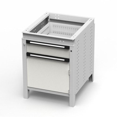OTTOKIND Werkbank - Arbeitsplatte bündig - 850 x 605 x 750 mm (HxBxT) - Schublade - Schrank - lichtgrau
