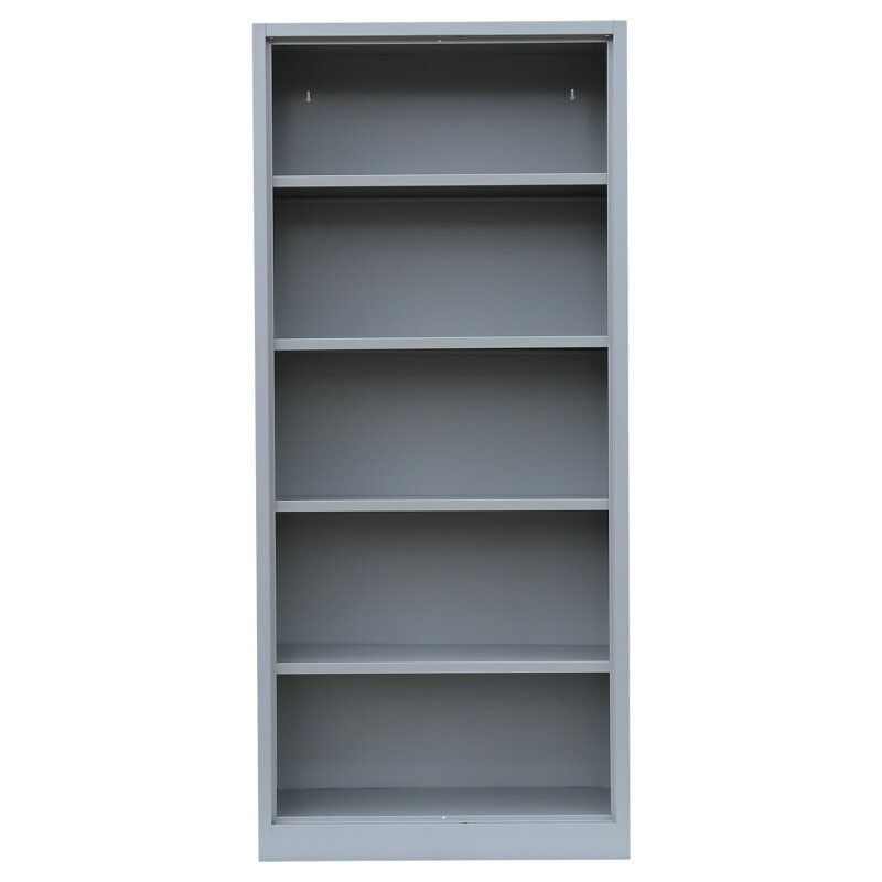 Aktenregal, Ordnerregal, Büroregal, 5 Fächer, Stahl, pulverbeschichtet, 1.800 x 800 x 383 mm (HxBxT), Farbe: lichtgrau