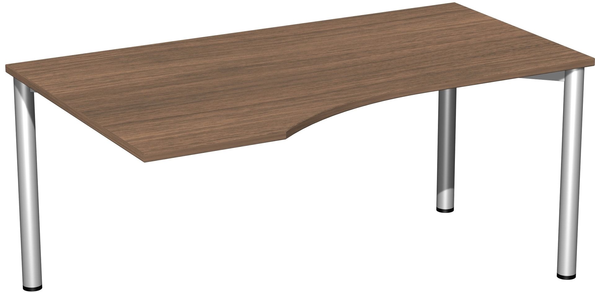 Eckschreibtisch - Ecke links - 4-Fuß Flex - 720 x 1.600 x 1.000 mm (HxBxT) - Gestell anthrazit - Ahorn