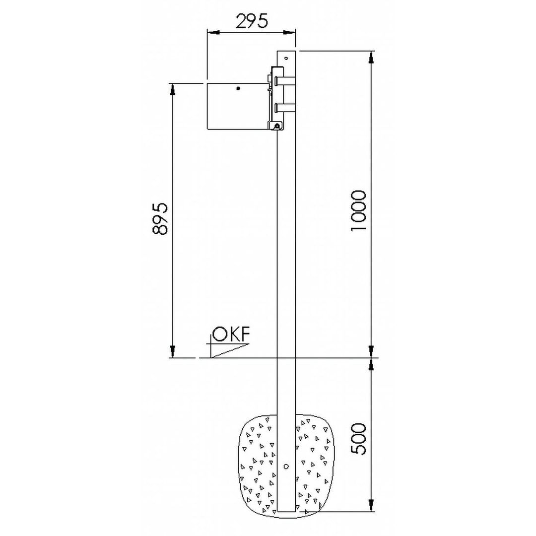 Rundascher - 4 l - Wand- o. Pfostenmontage - Aschenbecher - anthrazitgrau