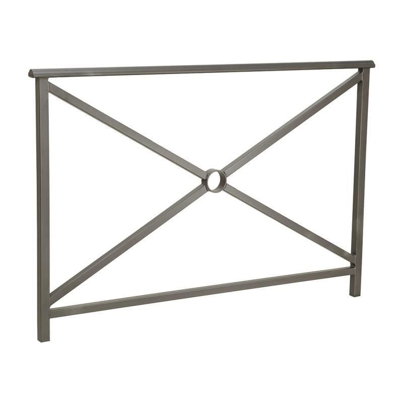 Geländer Kreuz und Kreis - 1.000 x 1.500 mm - abgerundeter Handlauf - Farbe enzianblau - Außengeländer Systemgeländer